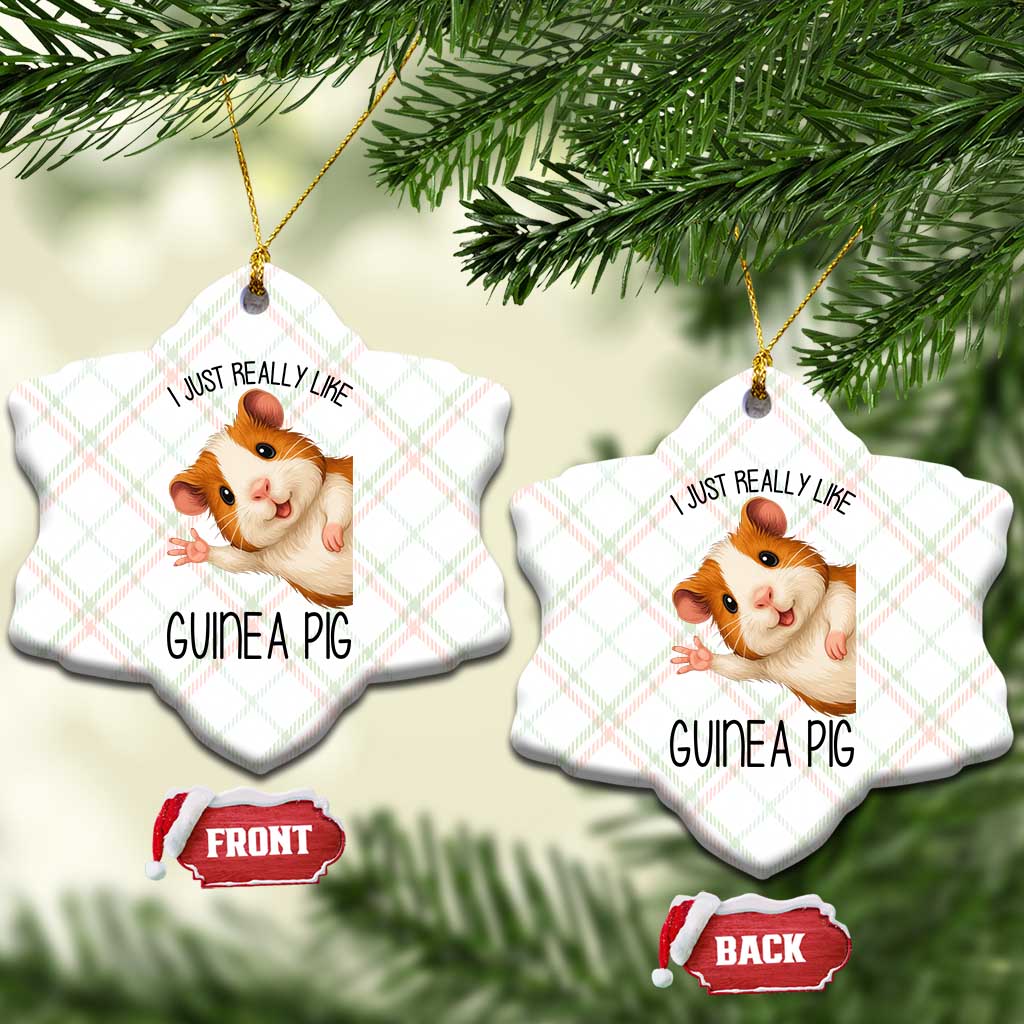 I Just Really Like Guinea Pigs Ceramic Ornament Funny Cavy Lover - Wonder Print Shop