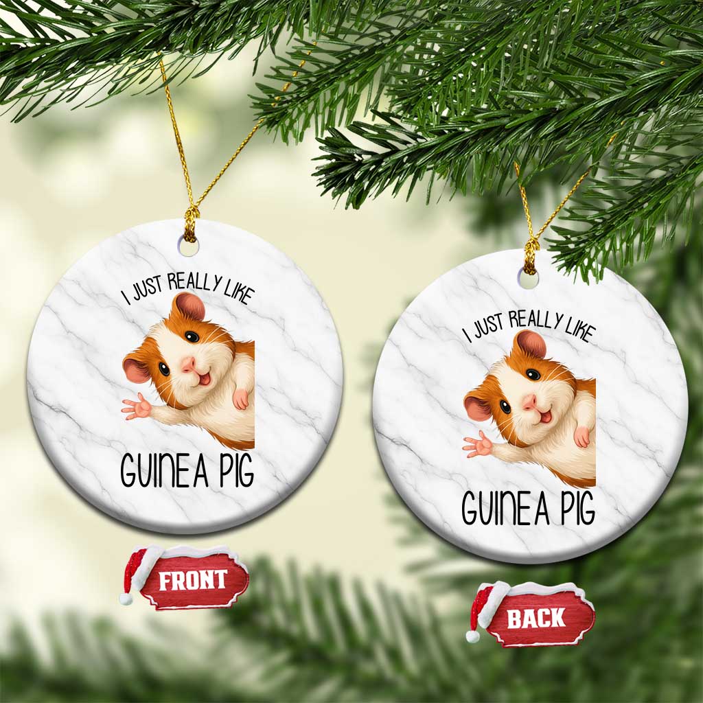 I Just Really Like Guinea Pigs Ceramic Ornament Funny Cavy Lover - Wonder Print Shop