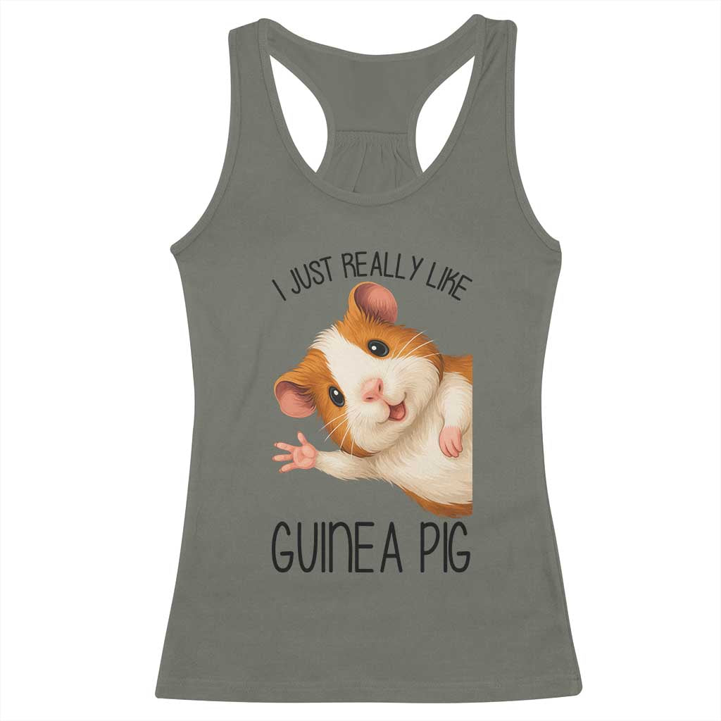 I Just Really Like Guinea Pigs Racerback Tank Top Funny Cavy Lover - Wonder Print Shop