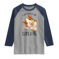 I Just Really Like Guinea Pigs Raglan Shirt Funny Cavy Lover - Wonder Print Shop