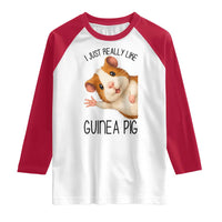 I Just Really Like Guinea Pigs Raglan Shirt Funny Cavy Lover - Wonder Print Shop