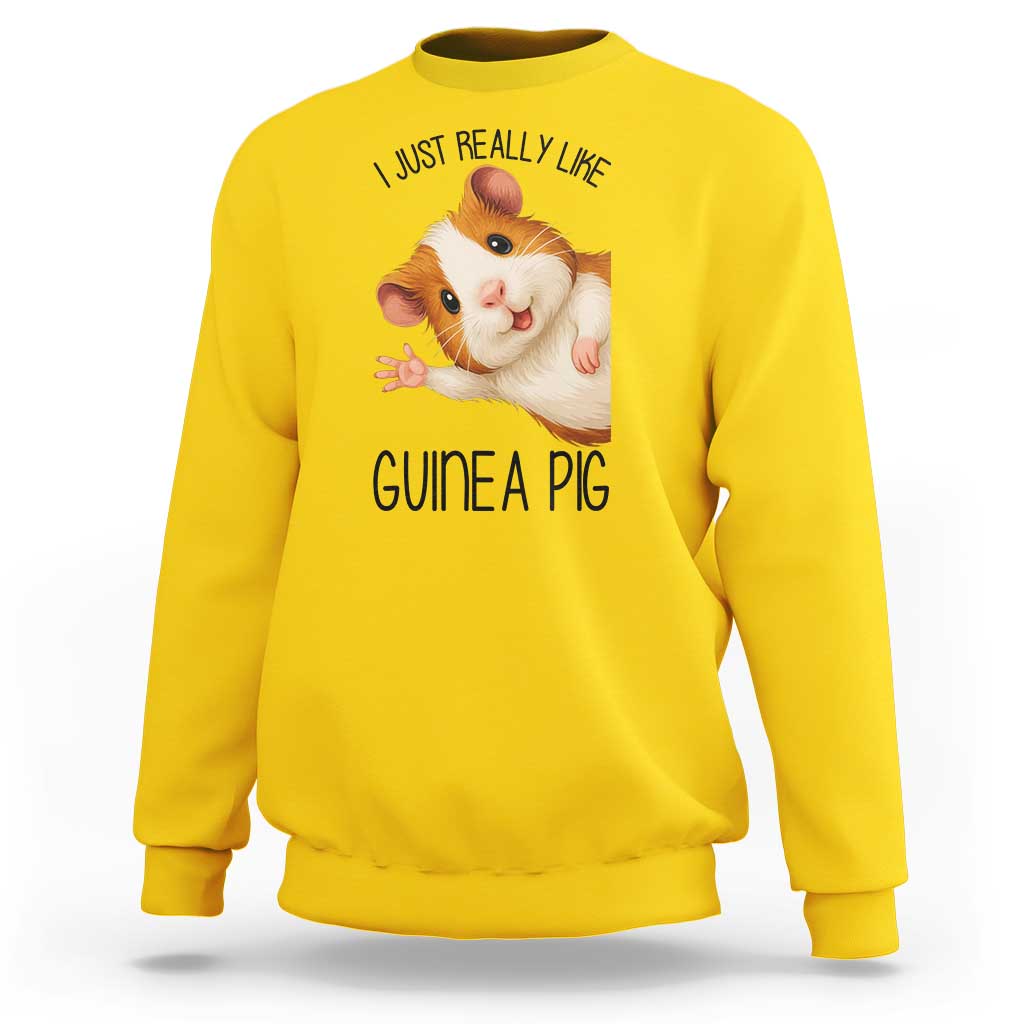 I Just Really Like Guinea Pigs Sweatshirt Funny Cavy Lover - Wonder Print Shop