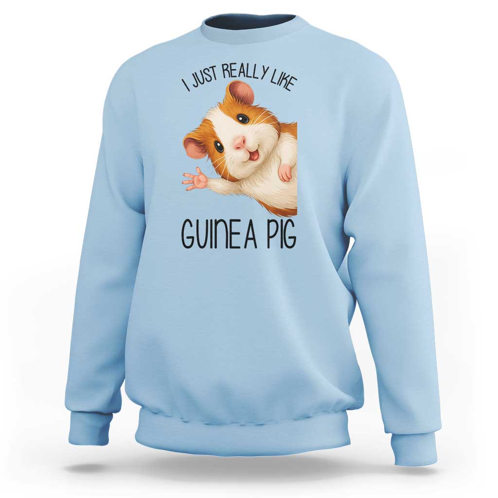 I Just Really Like Guinea Pigs Sweatshirt Funny Cavy Lover - Wonder Print Shop