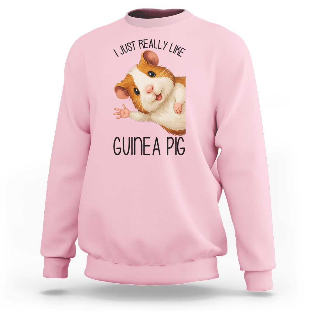 I Just Really Like Guinea Pigs Sweatshirt Funny Cavy Lover - Wonder Print Shop