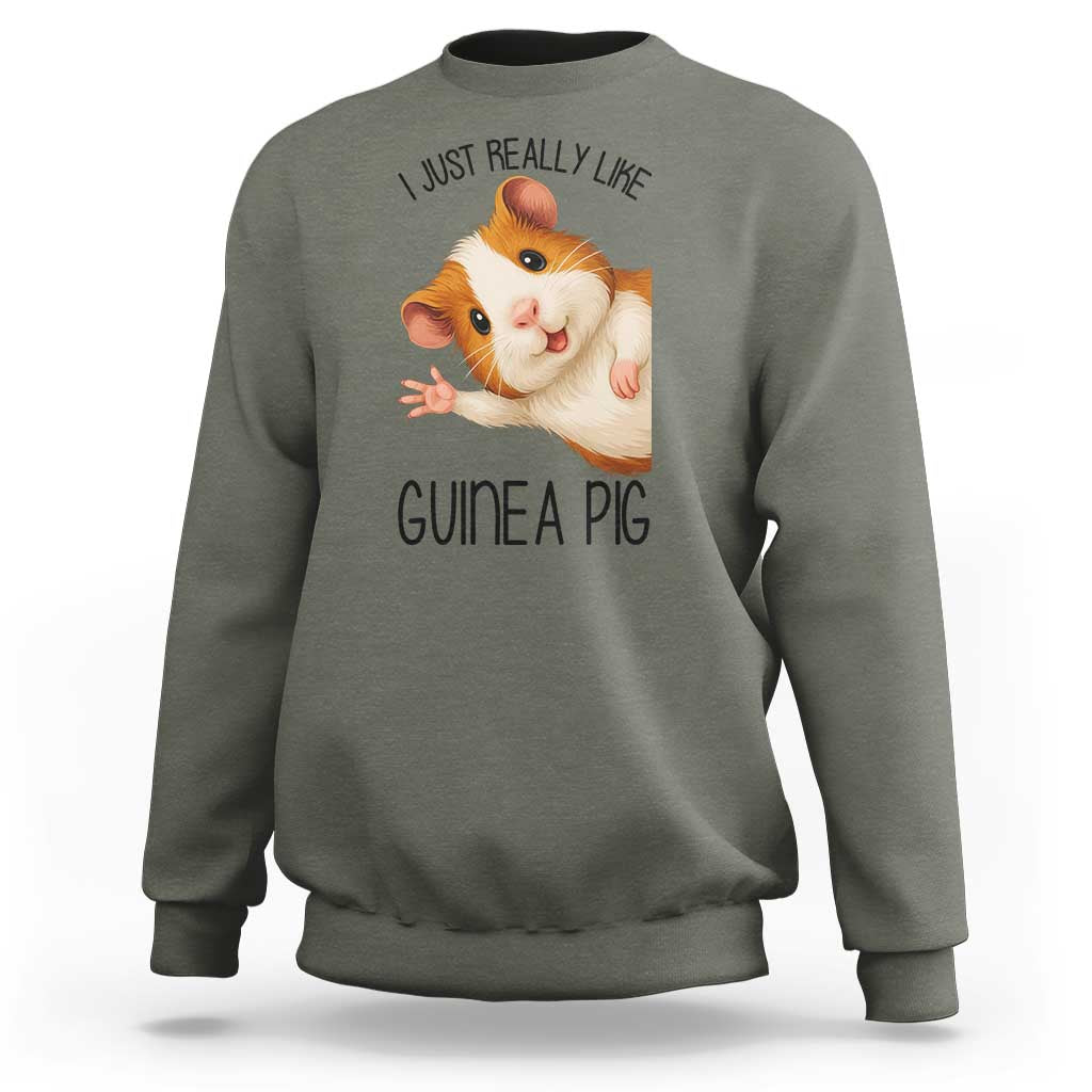 I Just Really Like Guinea Pigs Sweatshirt Funny Cavy Lover - Wonder Print Shop