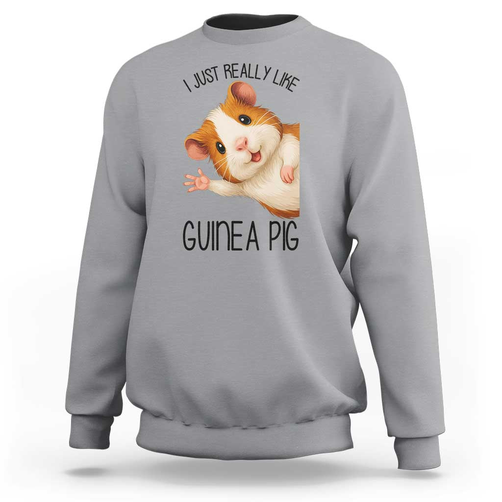 I Just Really Like Guinea Pigs Sweatshirt Funny Cavy Lover - Wonder Print Shop