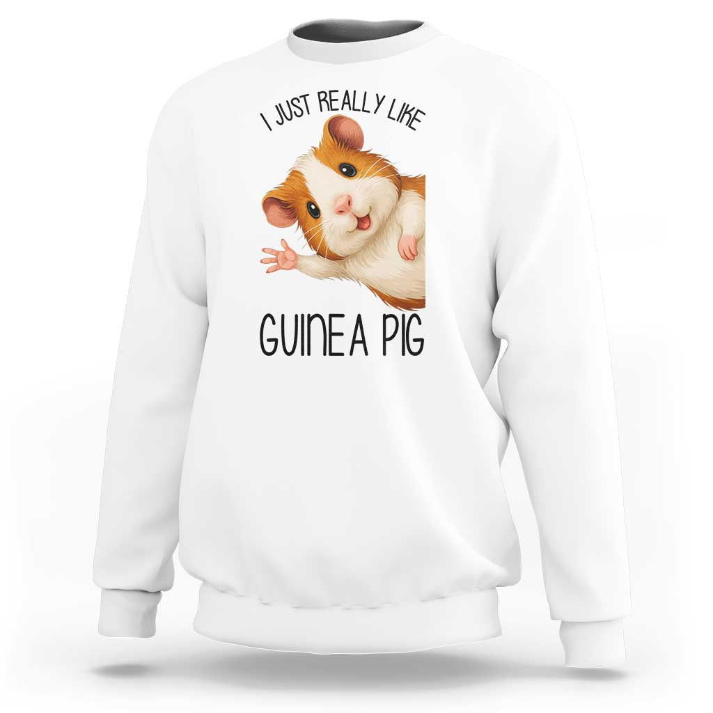 I Just Really Like Guinea Pigs Sweatshirt Funny Cavy Lover - Wonder Print Shop