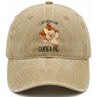 I Just Really Like Guinea Pigs Washed Cotton Baseball Cap Funny Cavy Lover
