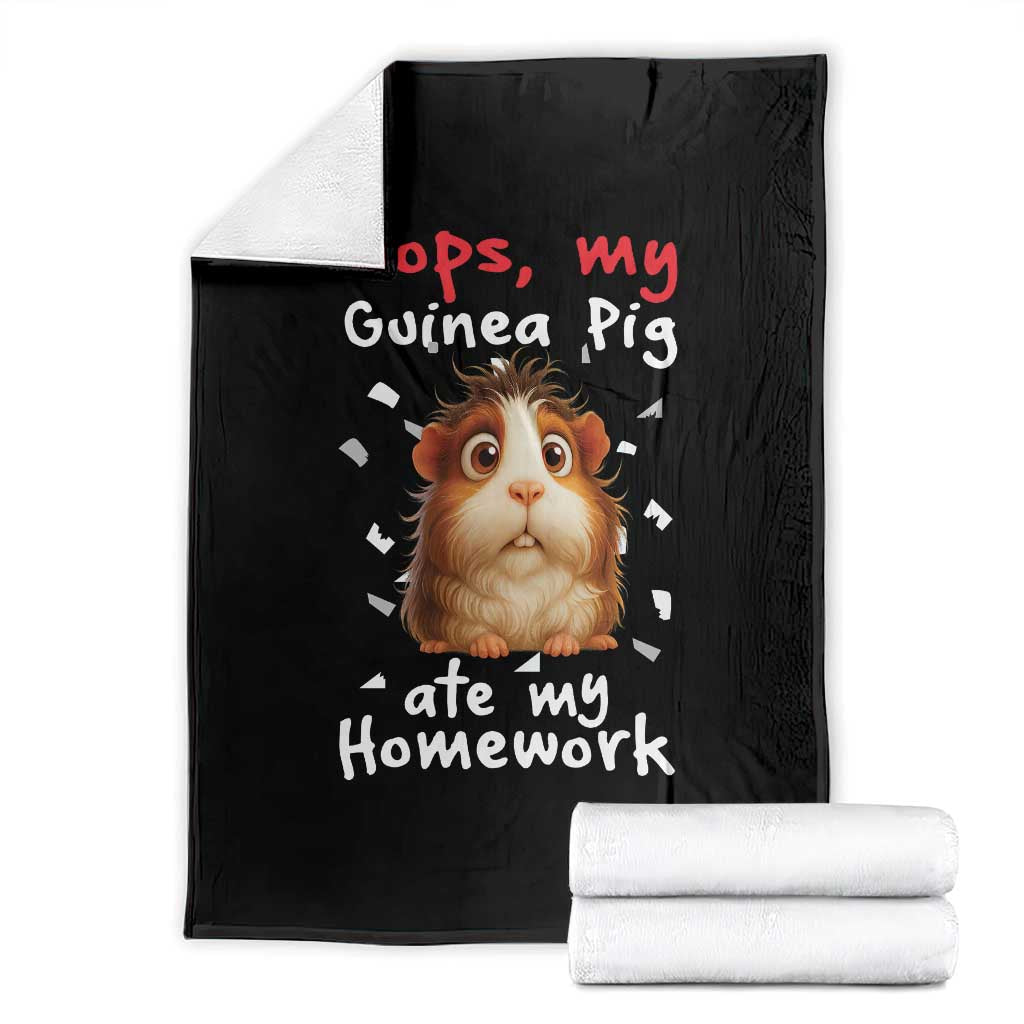 Oops My Guinea Pig Ate My Homework Throw Blanket Funny Cavy Lover Gift - Wonder Print Shop