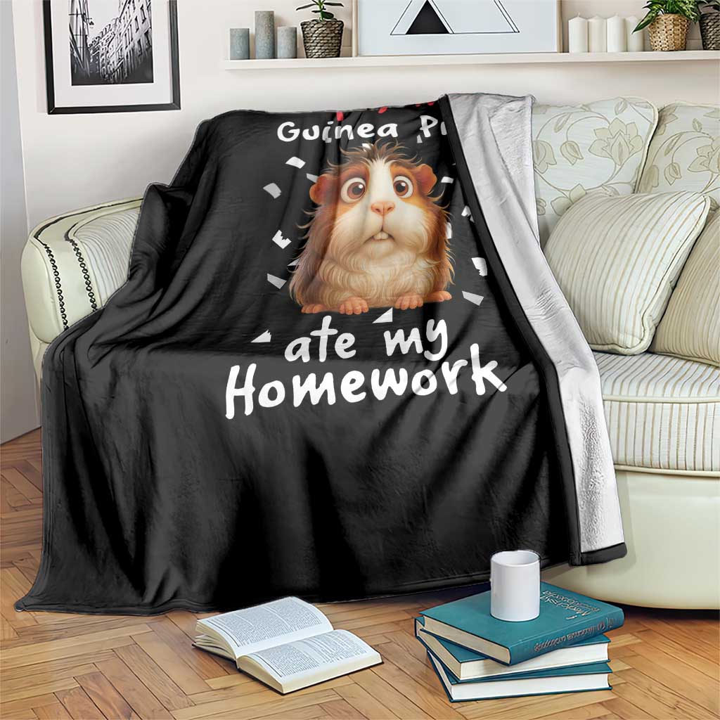 Oops My Guinea Pig Ate My Homework Throw Blanket Funny Cavy Lover Gift - Wonder Print Shop
