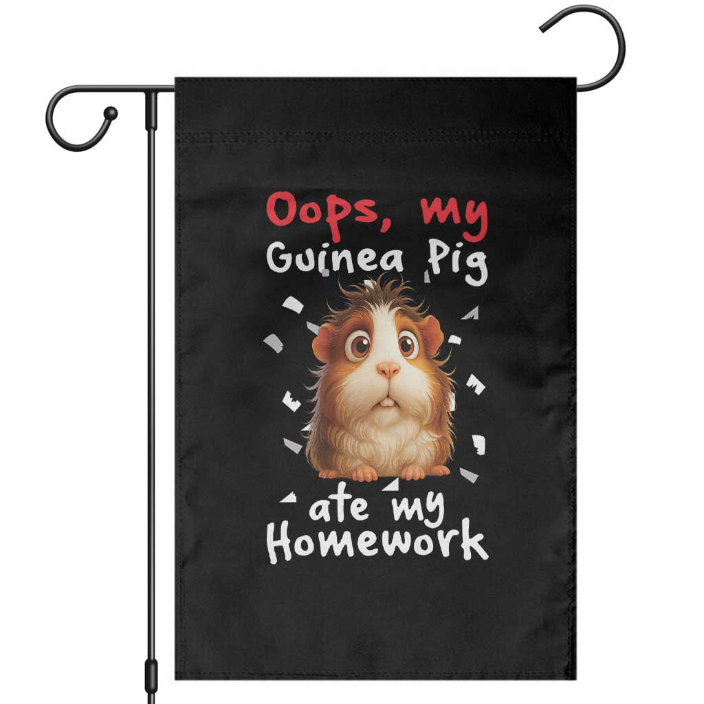 Oops My Guinea Pig Ate My Homework Garden Flag Funny Cavy Lover Gift - Wonder Print Shop