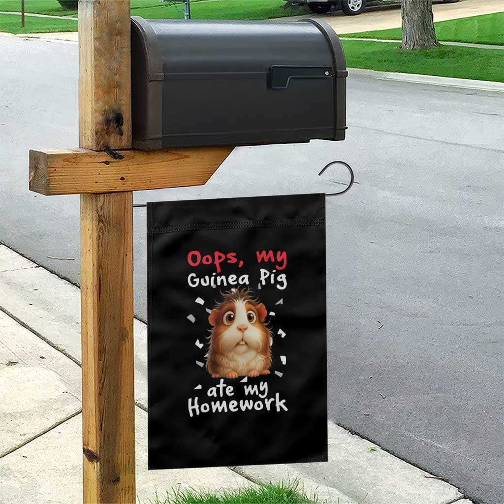 Oops My Guinea Pig Ate My Homework Garden Flag Funny Cavy Lover Gift - Wonder Print Shop