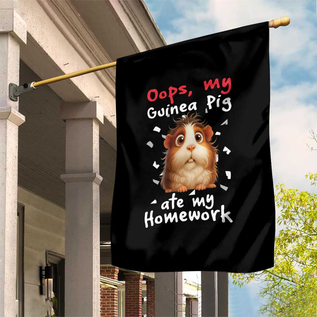 Oops My Guinea Pig Ate My Homework Garden Flag Funny Cavy Lover Gift - Wonder Print Shop
