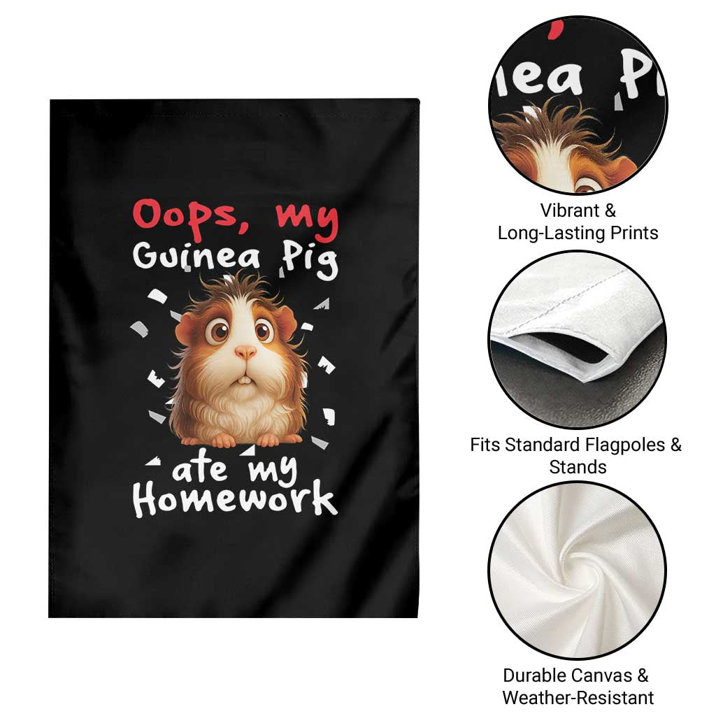 Oops My Guinea Pig Ate My Homework Garden Flag Funny Cavy Lover Gift - Wonder Print Shop