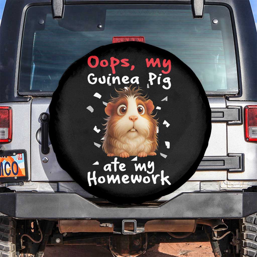 Oops My Guinea Pig Ate My Homework Spare Tire Cover Funny Cavy Lover Gift - Wonder Print Shop