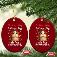 Oops My Guinea Pig Ate My Homework Ceramic Ornament Funny Cavy Lover Gift - Wonder Print Shop