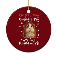Oops My Guinea Pig Ate My Homework Ceramic Ornament Funny Cavy Lover Gift - Wonder Print Shop