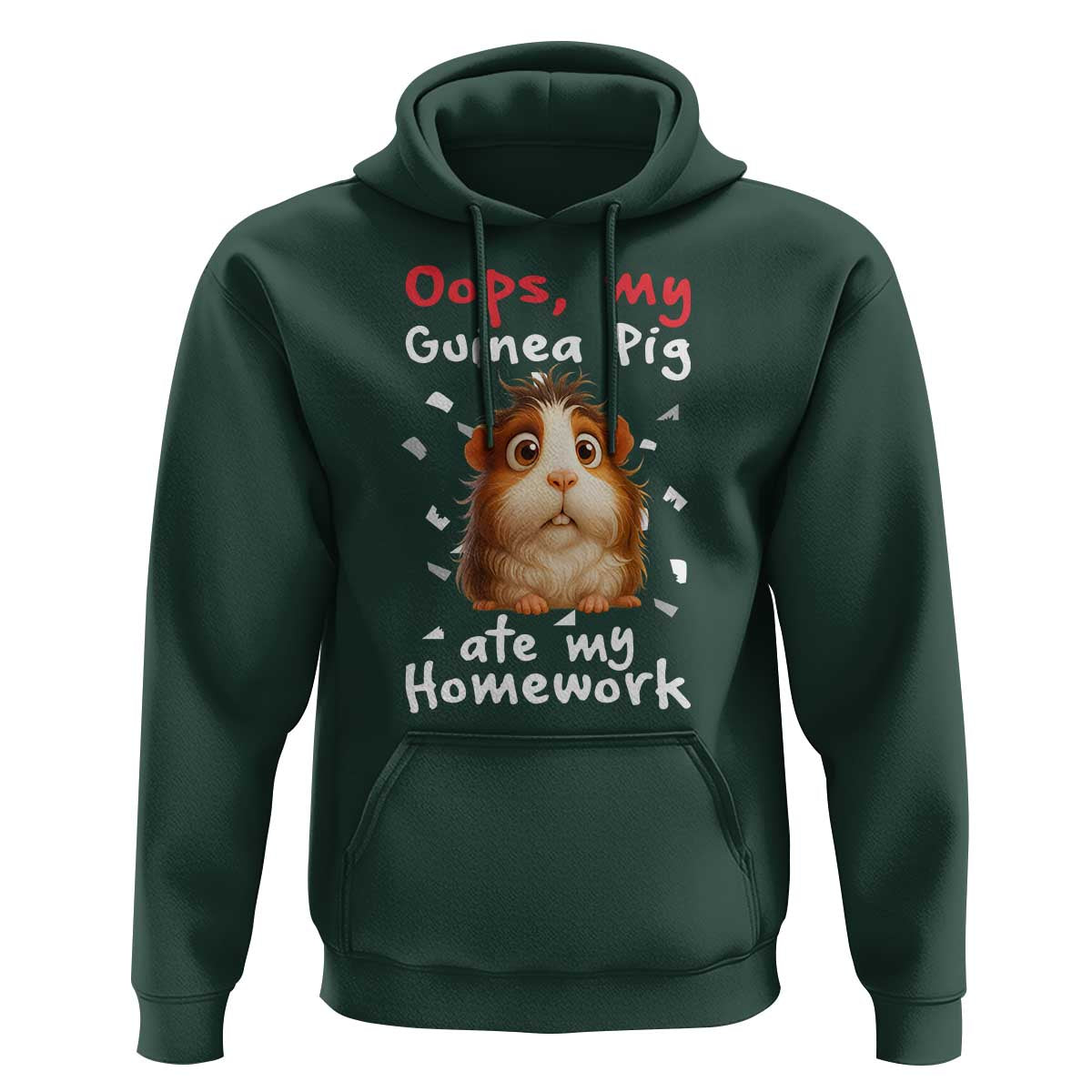 Oops My Guinea Pig Ate My Homework Hoodie Funny Cavy Lover Gift - Wonder Print Shop