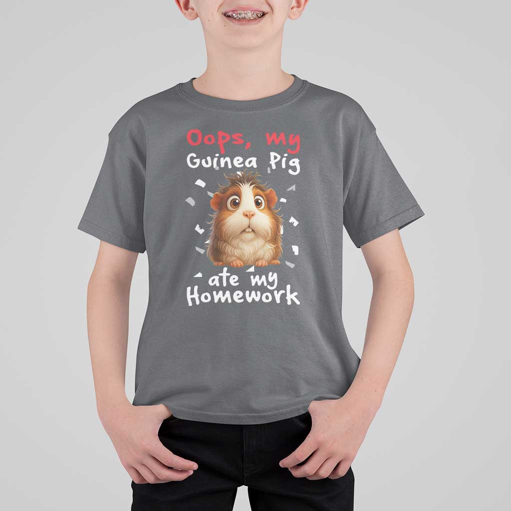 Oops My Guinea Pig Ate My Homework T Shirt For Kid Funny Cavy Lover Gift - Wonder Print Shop