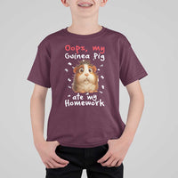 Oops My Guinea Pig Ate My Homework T Shirt For Kid Funny Cavy Lover Gift - Wonder Print Shop