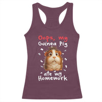 Oops My Guinea Pig Ate My Homework Racerback Tank Top Funny Cavy Lover Gift - Wonder Print Shop