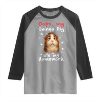 Oops My Guinea Pig Ate My Homework Raglan Shirt Funny Cavy Lover Gift - Wonder Print Shop