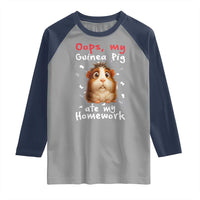 Oops My Guinea Pig Ate My Homework Raglan Shirt Funny Cavy Lover Gift - Wonder Print Shop
