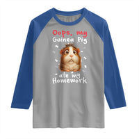 Oops My Guinea Pig Ate My Homework Raglan Shirt Funny Cavy Lover Gift - Wonder Print Shop