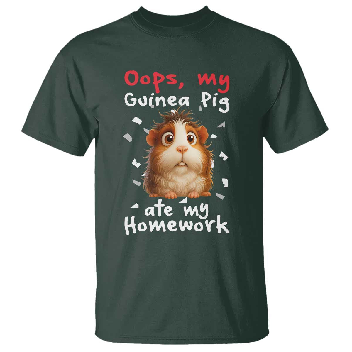 Oops My Guinea Pig Ate My Homework T Shirt Funny Cavy Lover Gift - Wonder Print Shop
