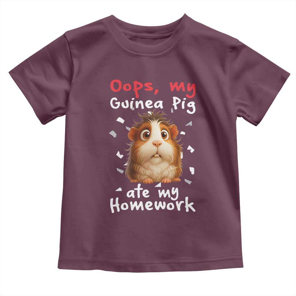Oops My Guinea Pig Ate My Homework Toddler T Shirt Funny Cavy Lover Gift - Wonder Print Shop
