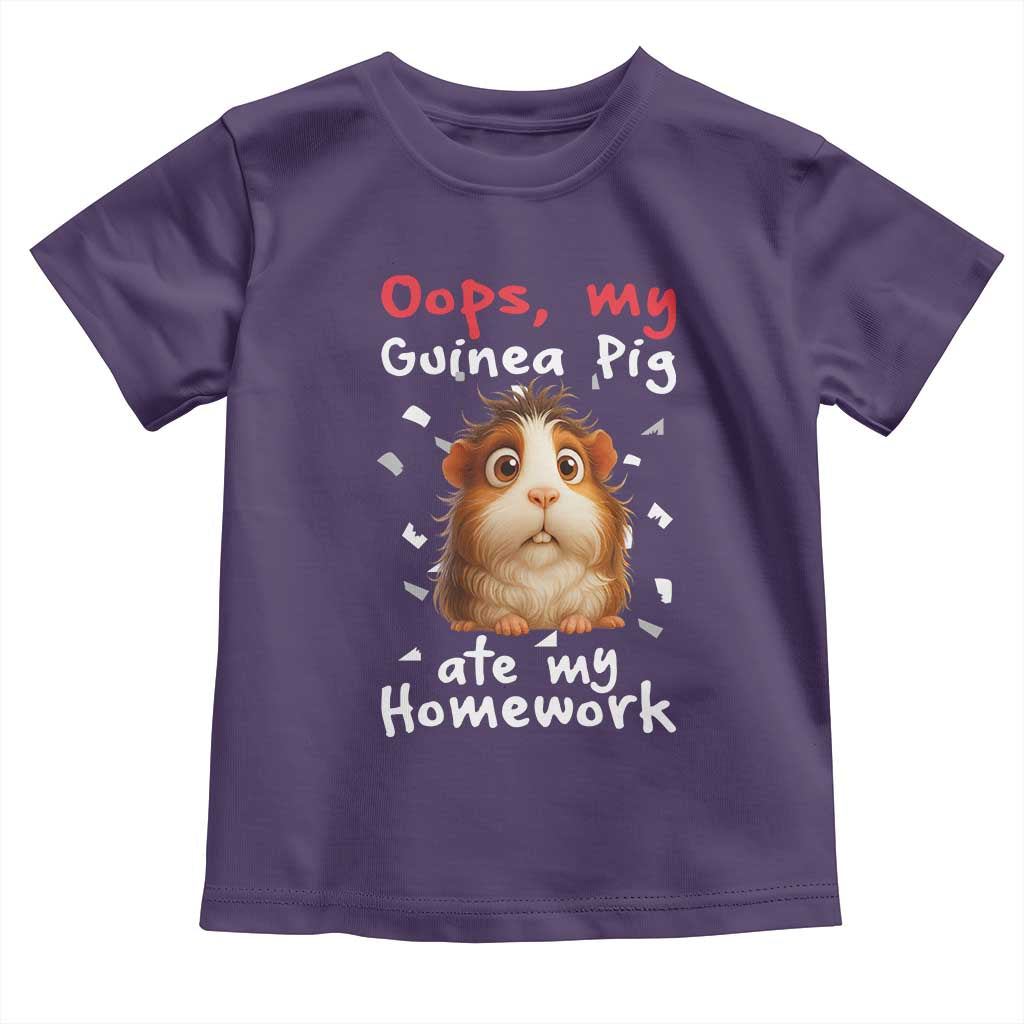 Oops My Guinea Pig Ate My Homework Toddler T Shirt Funny Cavy Lover Gift - Wonder Print Shop