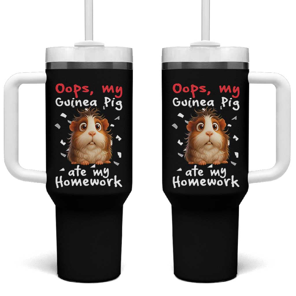 Oops My Guinea Pig Ate My Homework Tumbler With Handle Funny Cavy Lover Gift - Wonder Print Shop