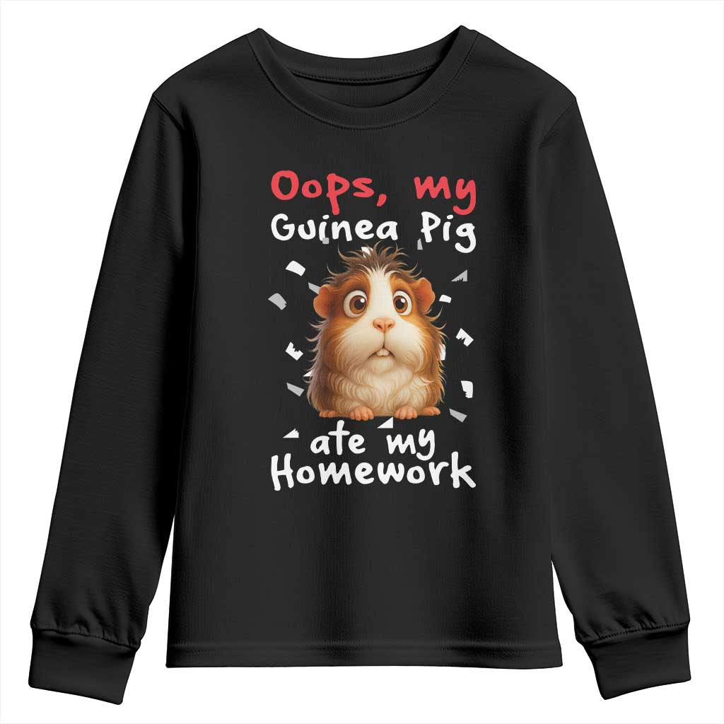 Oops My Guinea Pig Ate My Homework Youth Sweatshirt Funny Cavy Lover Gift - Wonder Print Shop