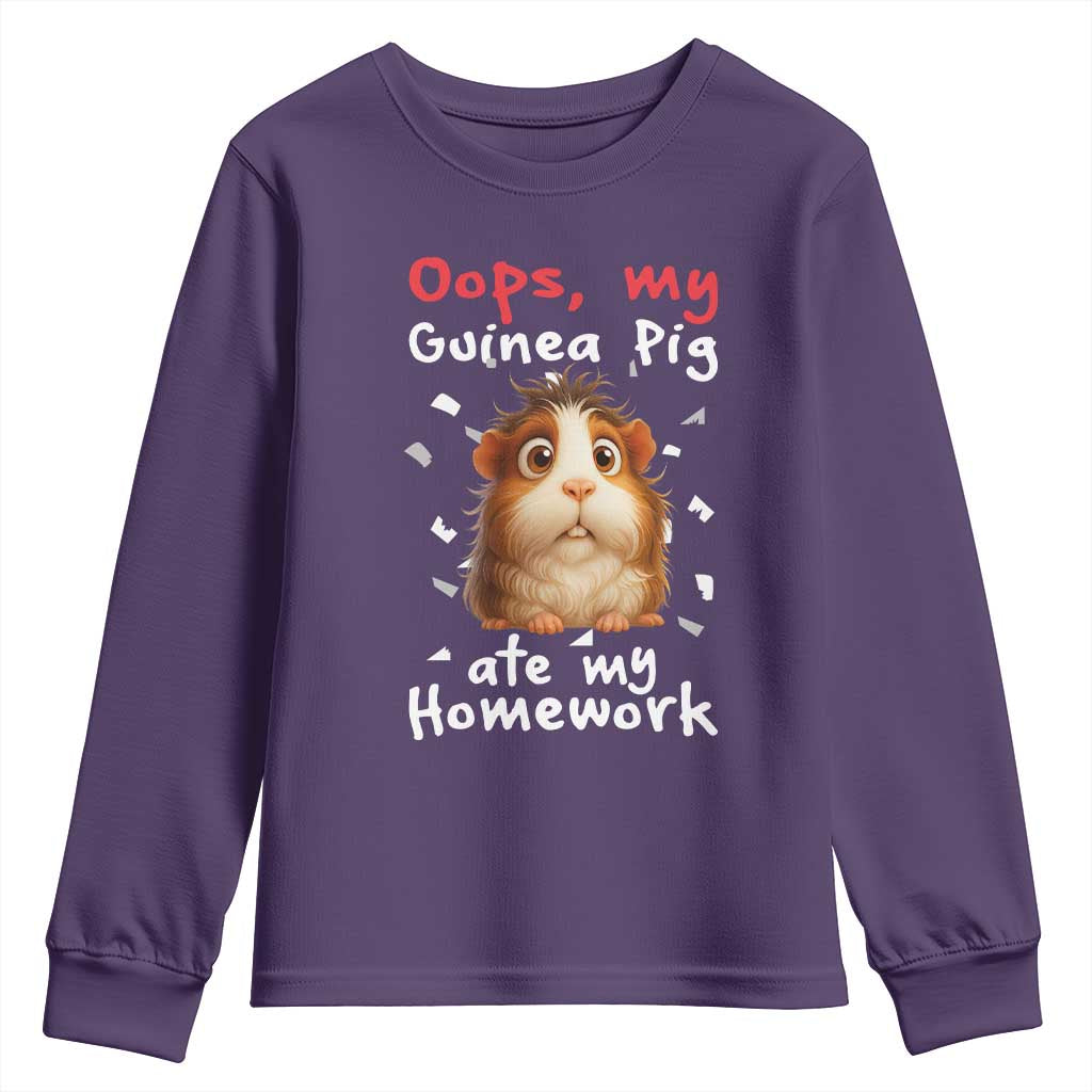 Oops My Guinea Pig Ate My Homework Youth Sweatshirt Funny Cavy Lover Gift - Wonder Print Shop