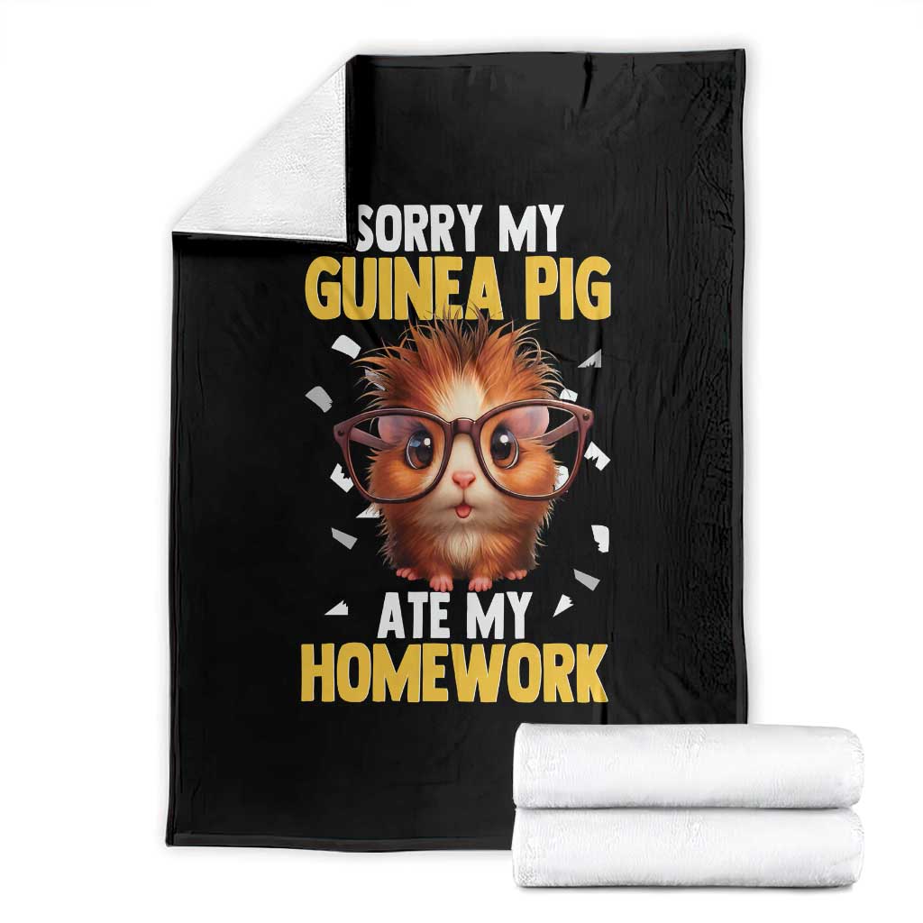Funny My Guinea Pig Ate My Homework Throw Blanket Gift For Rodent Lovers - Wonder Print Shop