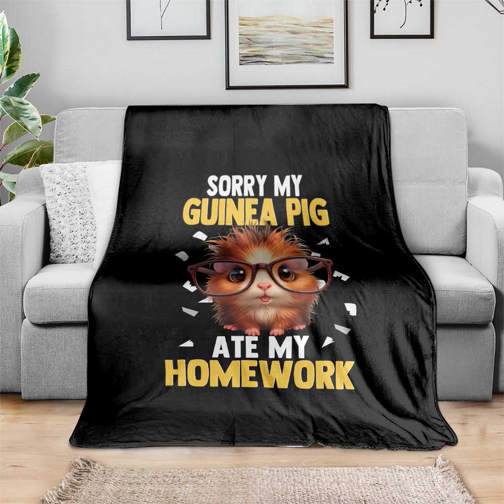Funny My Guinea Pig Ate My Homework Throw Blanket Gift For Rodent Lovers - Wonder Print Shop
