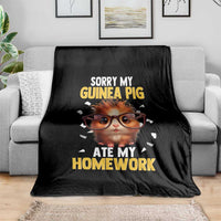 Funny My Guinea Pig Ate My Homework Throw Blanket Gift For Rodent Lovers - Wonder Print Shop