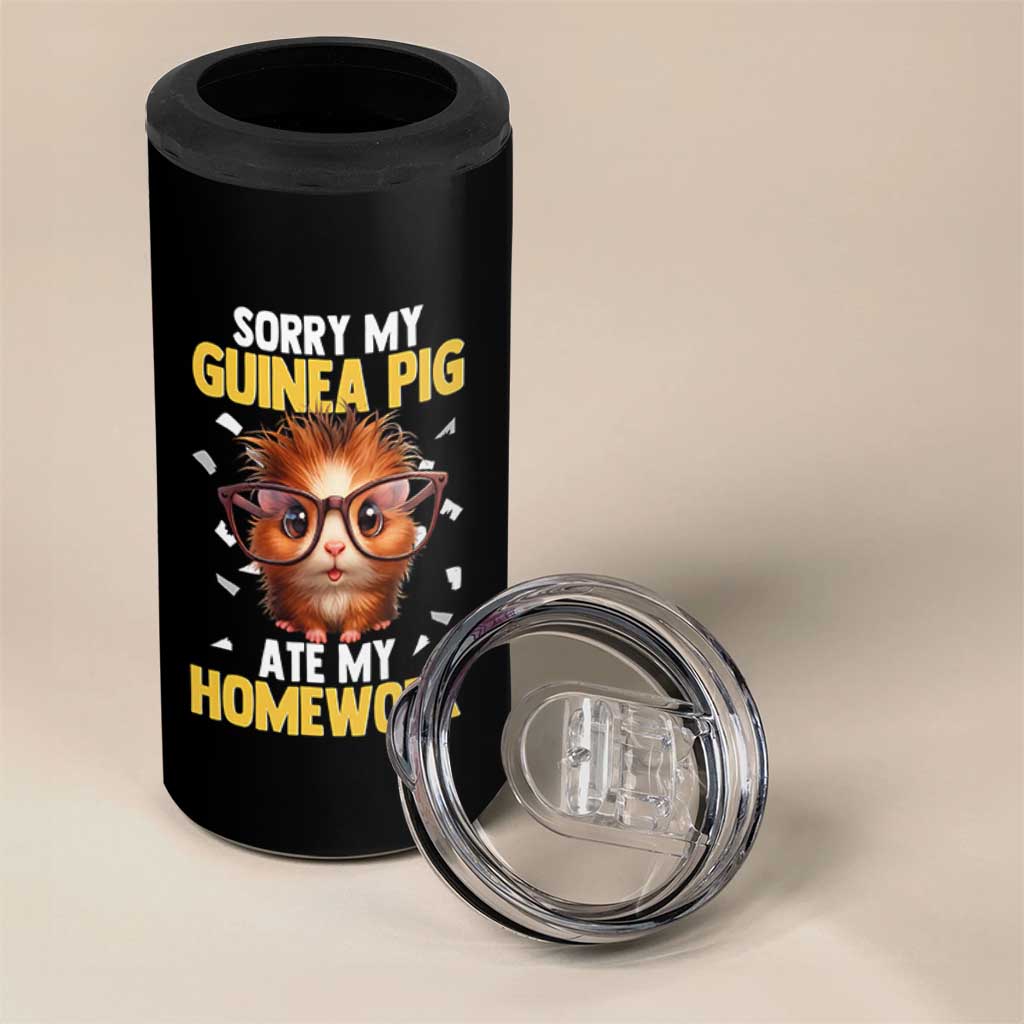 Funny My Guinea Pig Ate My Homework 4 in 1 Can Cooler Tumbler Gift For Rodent Lovers - Wonder Print Shop