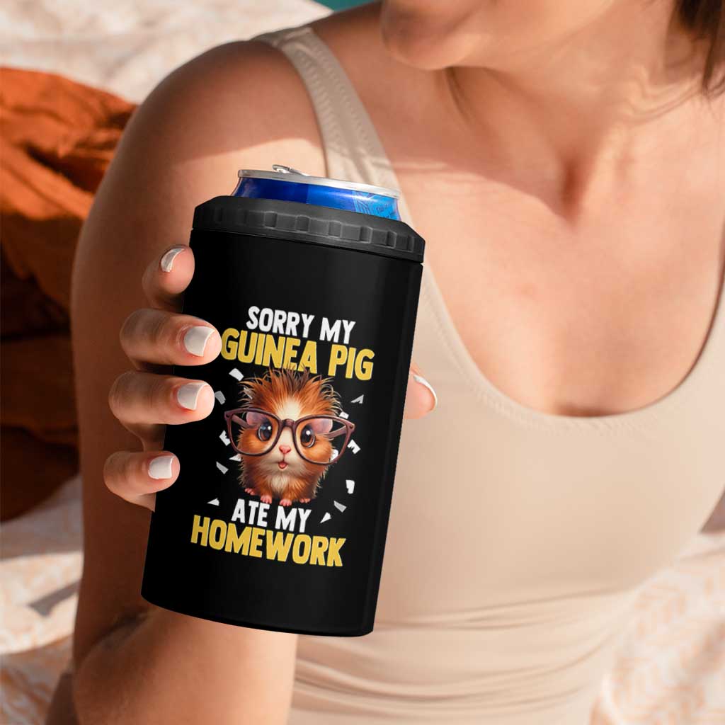 Funny My Guinea Pig Ate My Homework 4 in 1 Can Cooler Tumbler Gift For Rodent Lovers - Wonder Print Shop
