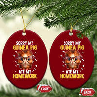 Funny My Guinea Pig Ate My Homework Ceramic Ornament Gift For Rodent Lovers - Wonder Print Shop