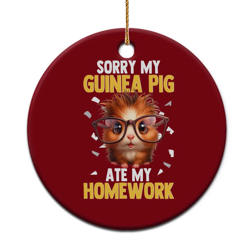 Funny My Guinea Pig Ate My Homework Ceramic Ornament Gift For Rodent Lovers - Wonder Print Shop