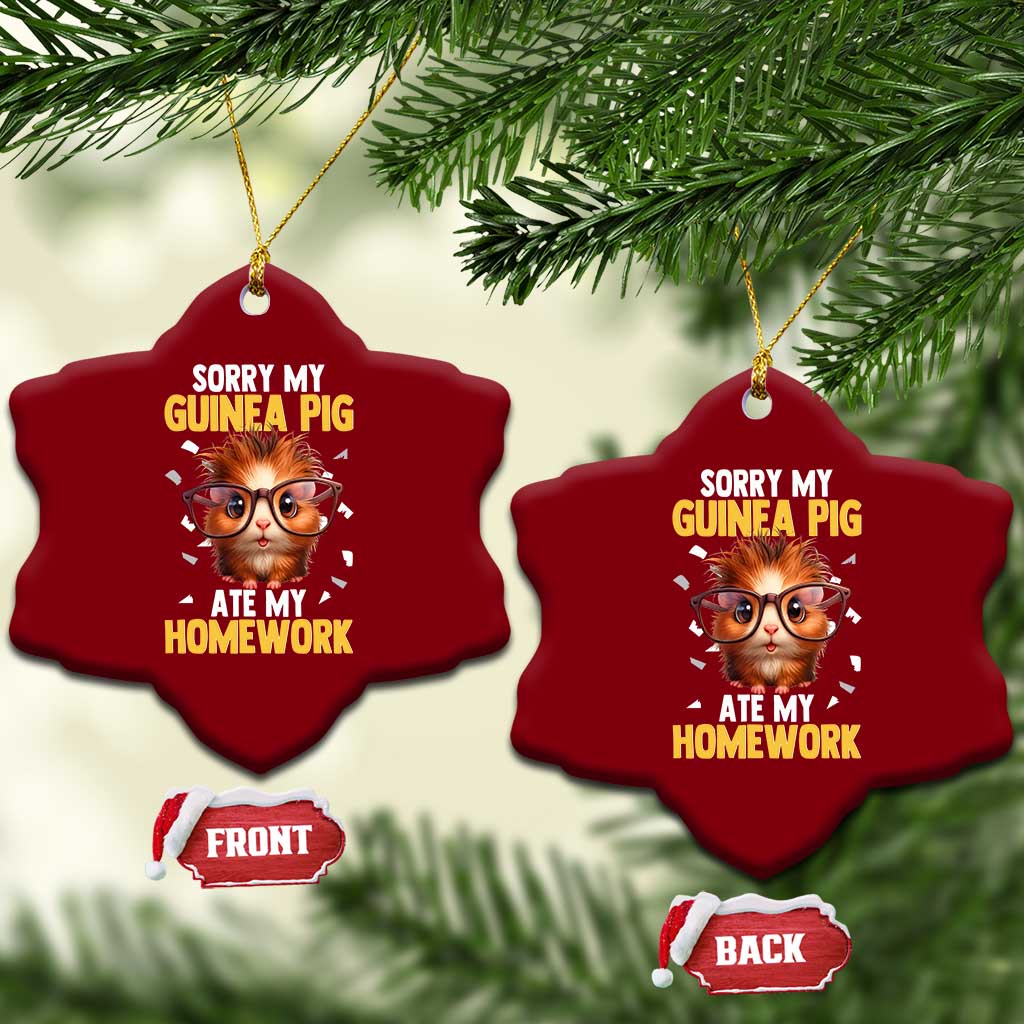 Funny My Guinea Pig Ate My Homework Ceramic Ornament Gift For Rodent Lovers - Wonder Print Shop