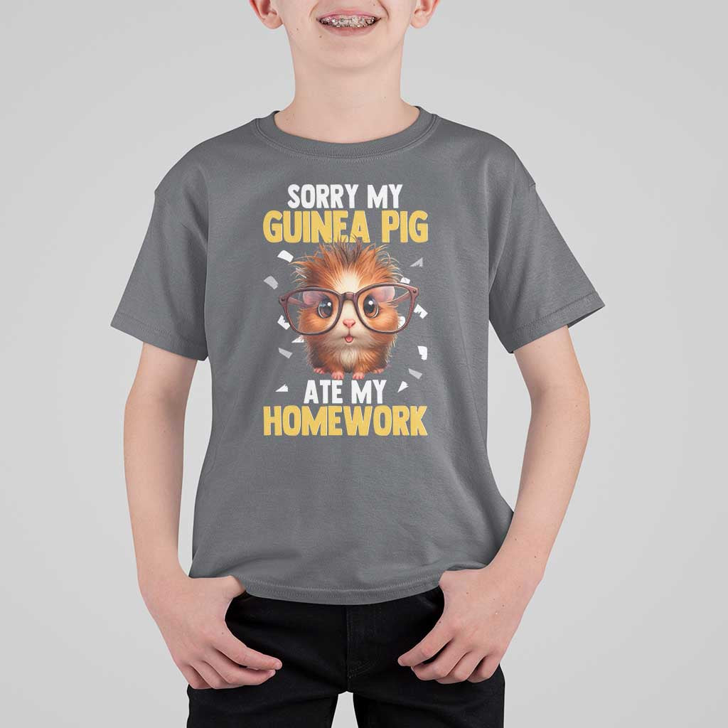 Funny My Guinea Pig Ate My Homework T Shirt For Kid Gift For Rodent Lovers - Wonder Print Shop