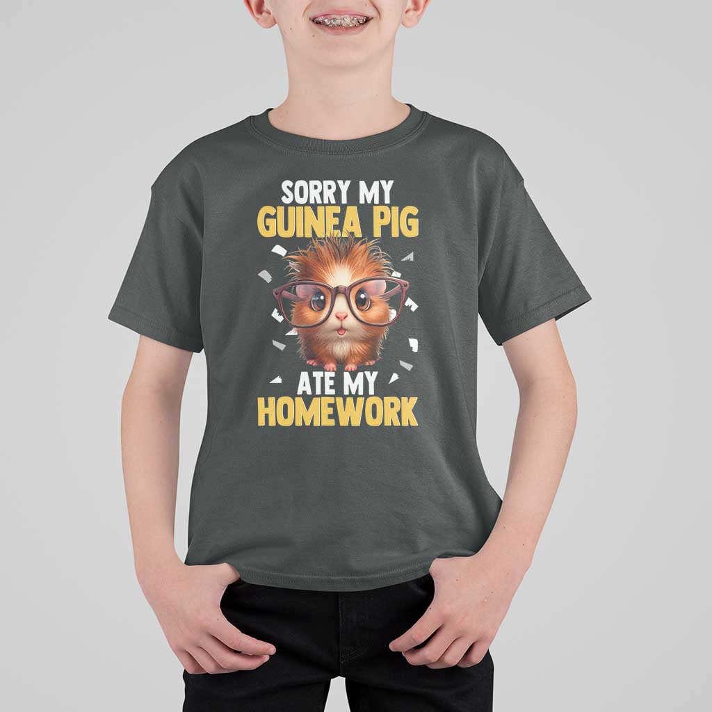 Funny My Guinea Pig Ate My Homework T Shirt For Kid Gift For Rodent Lovers - Wonder Print Shop