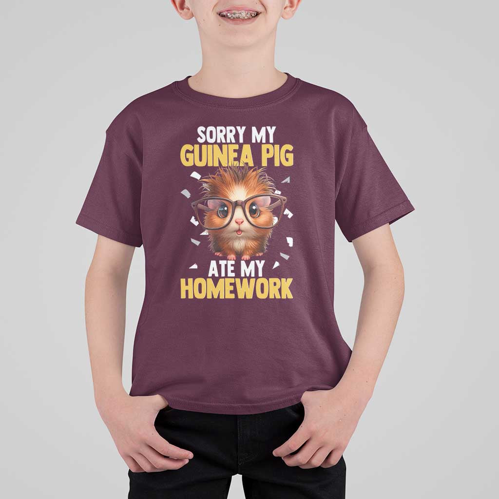 Funny My Guinea Pig Ate My Homework T Shirt For Kid Gift For Rodent Lovers - Wonder Print Shop