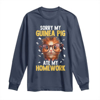Funny My Guinea Pig Ate My Homework Long Sleeve Shirt Gift For Rodent Lovers - Wonder Print Shop