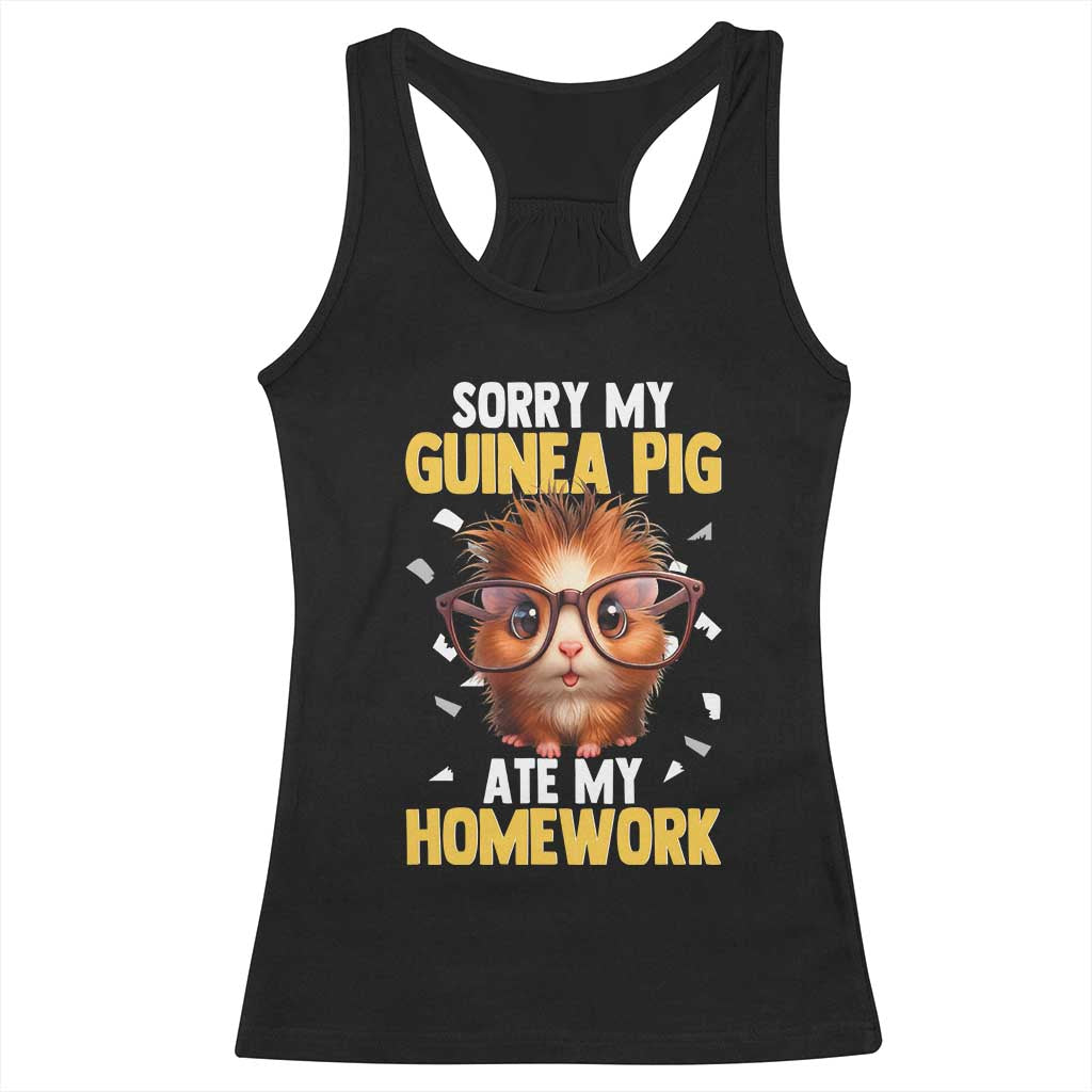 Funny My Guinea Pig Ate My Homework Racerback Tank Top Gift For Rodent Lovers - Wonder Print Shop