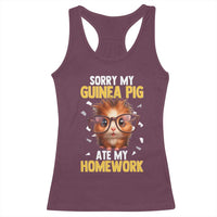 Funny My Guinea Pig Ate My Homework Racerback Tank Top Gift For Rodent Lovers - Wonder Print Shop