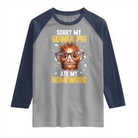 Funny My Guinea Pig Ate My Homework Raglan Shirt Gift For Rodent Lovers - Wonder Print Shop