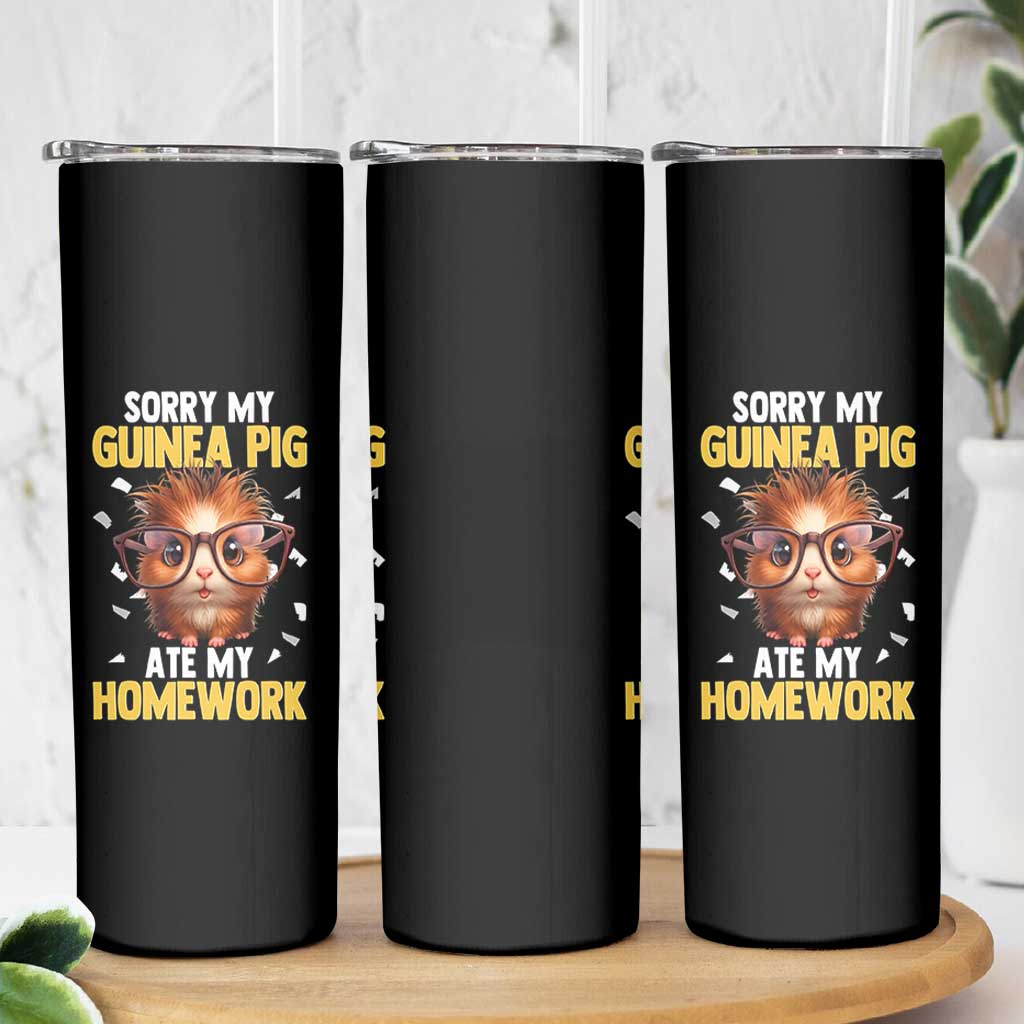 Funny My Guinea Pig Ate My Homework Skinny Tumbler Gift For Rodent Lovers - Wonder Print Shop